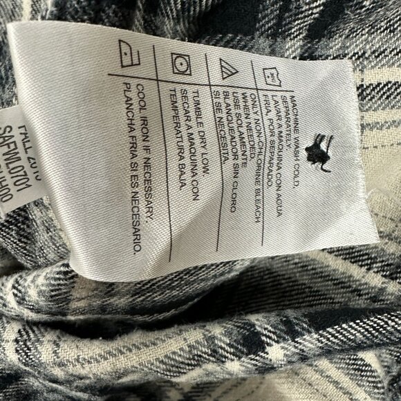 Field & Stream Mens XL Button Up Plaid Flannel Shirt Cotton Black Beige Casual - Picture 5 of 6